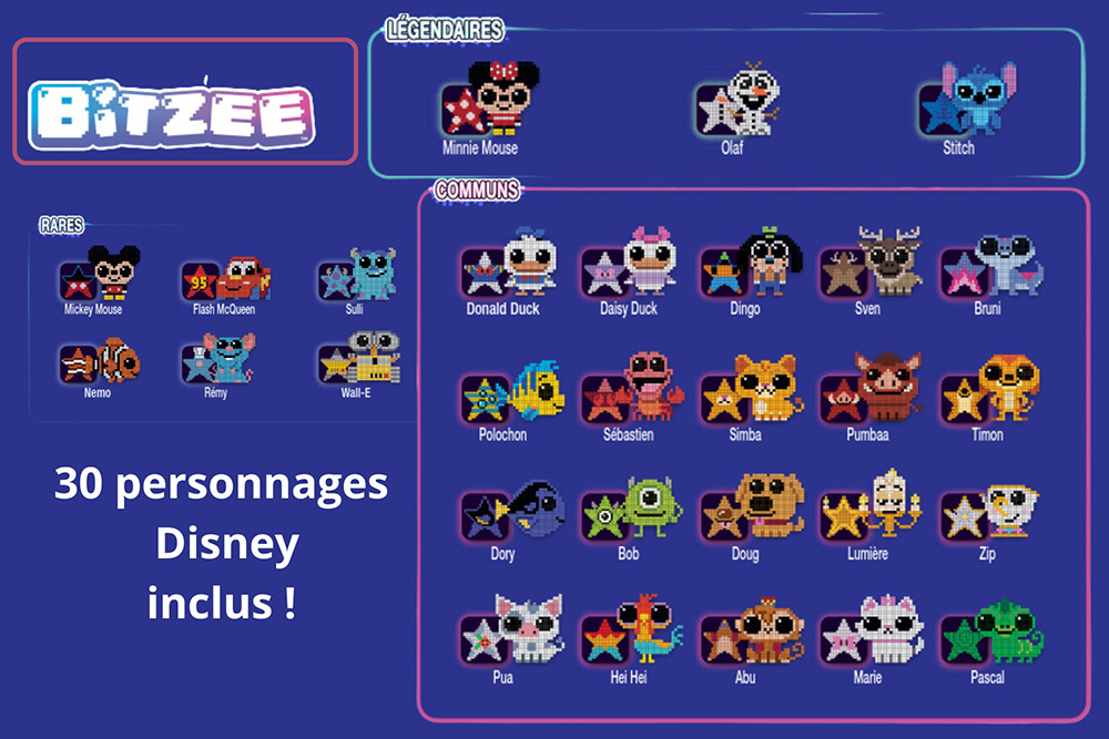 Bitzee Disney les 30 personnages